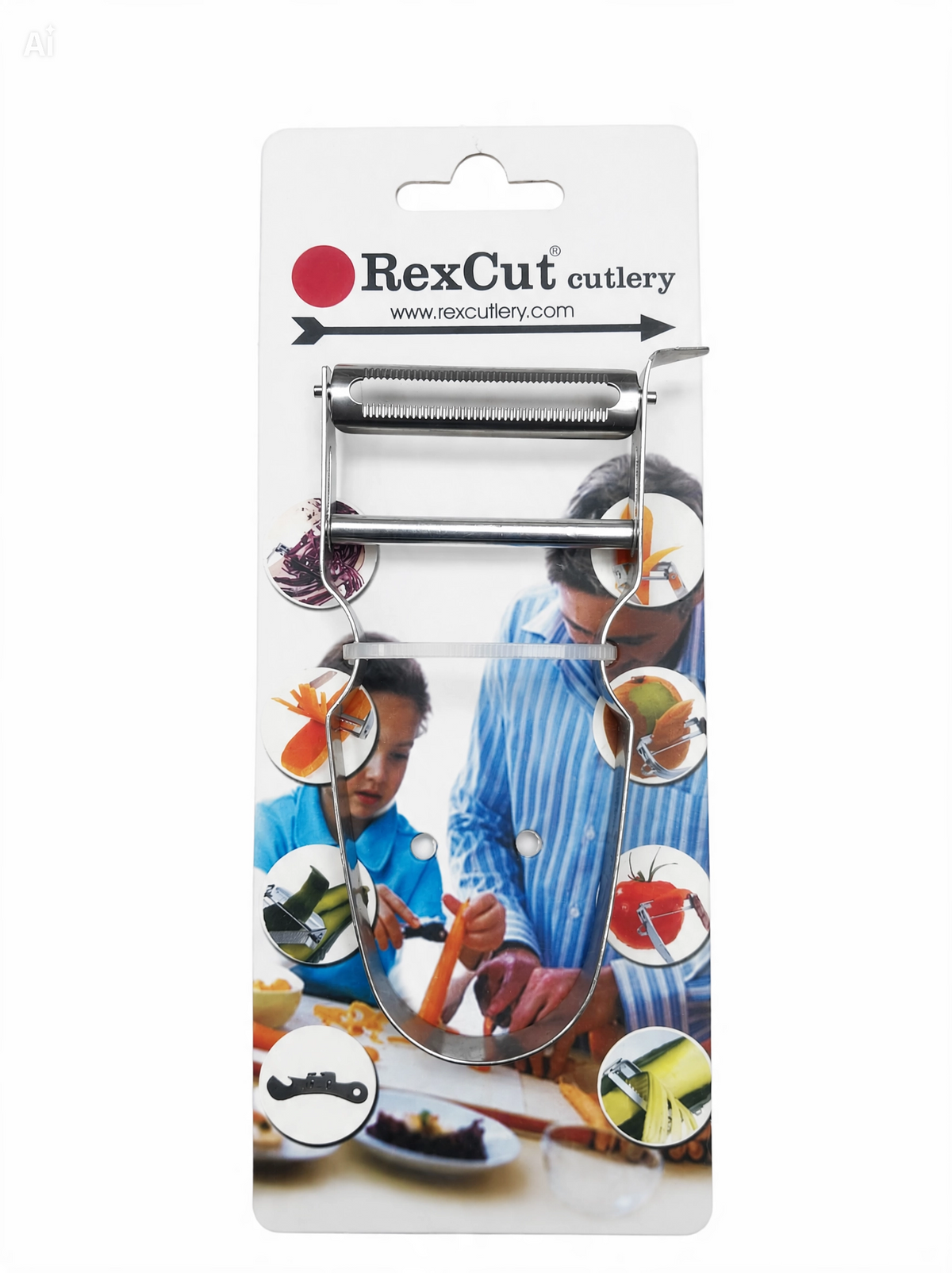 RexCut K-1000 Tamamı Paslanmaz Çelik Dişli Bıçaklı Yatay Soyucu (Y-Peeler)