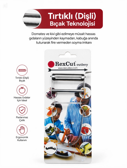 RexCut K-1000 İthal Üretim Ergonomik Paslanmaz Mutfak Soyucusu Ambalajı