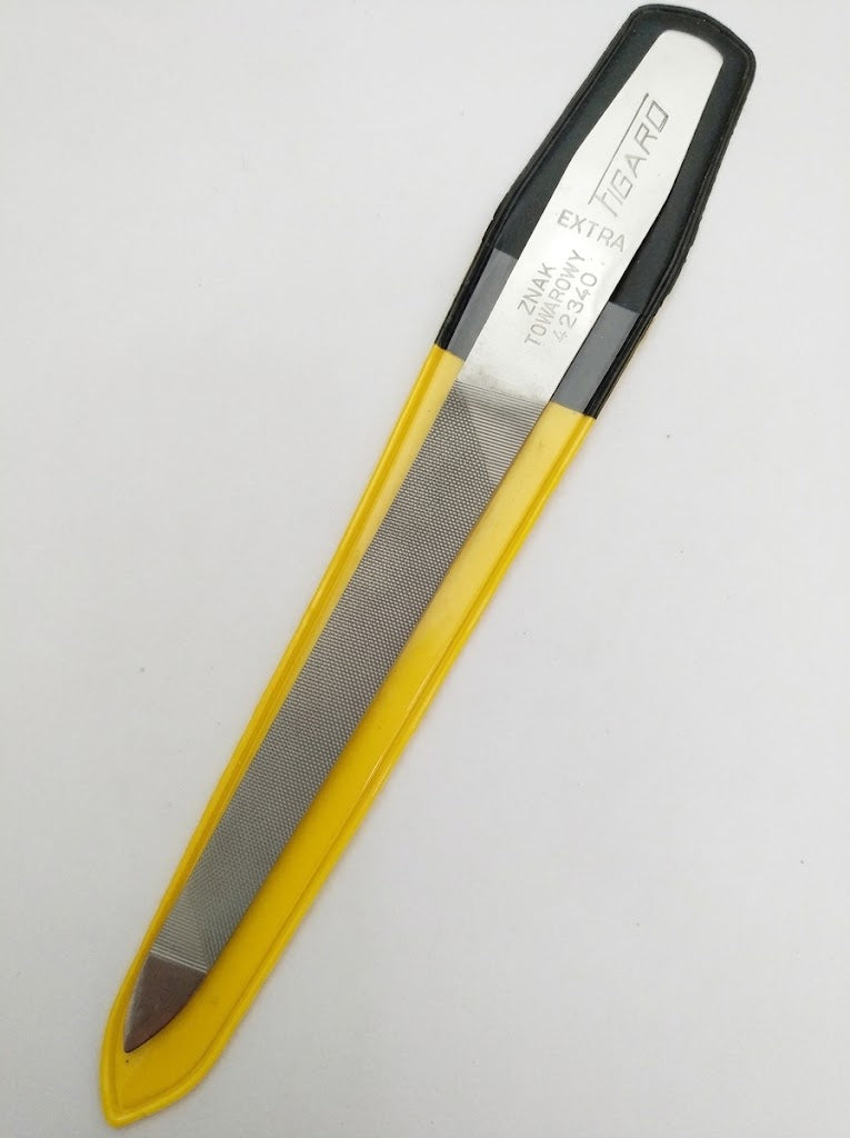 Figaro K-1300 Avrupa Çift Taraflı Karbon Çelik Seyahat Boy Tırnak Törpüsü 13 cm