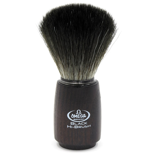 Omega 0196712 Black Hi-Brush Sentetik Wenge Ahşap Saplı Tıraş Fırçası
