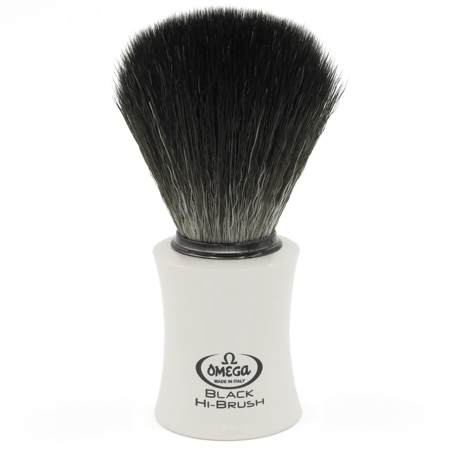 Omega 0196819 Black Hi-Brush Sentetik Krem Beyazı Saplı Tıraş Fırçası