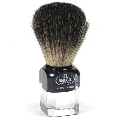 Omega Siyah Porsuk Kılı (Black Badger) Fırça Ucu ve Ayaklı Sap Detayı