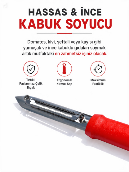 RexCut K-2400 Paslanmaz Çelik Dişli Bıçaklı Domates ve Kivi Soyucu